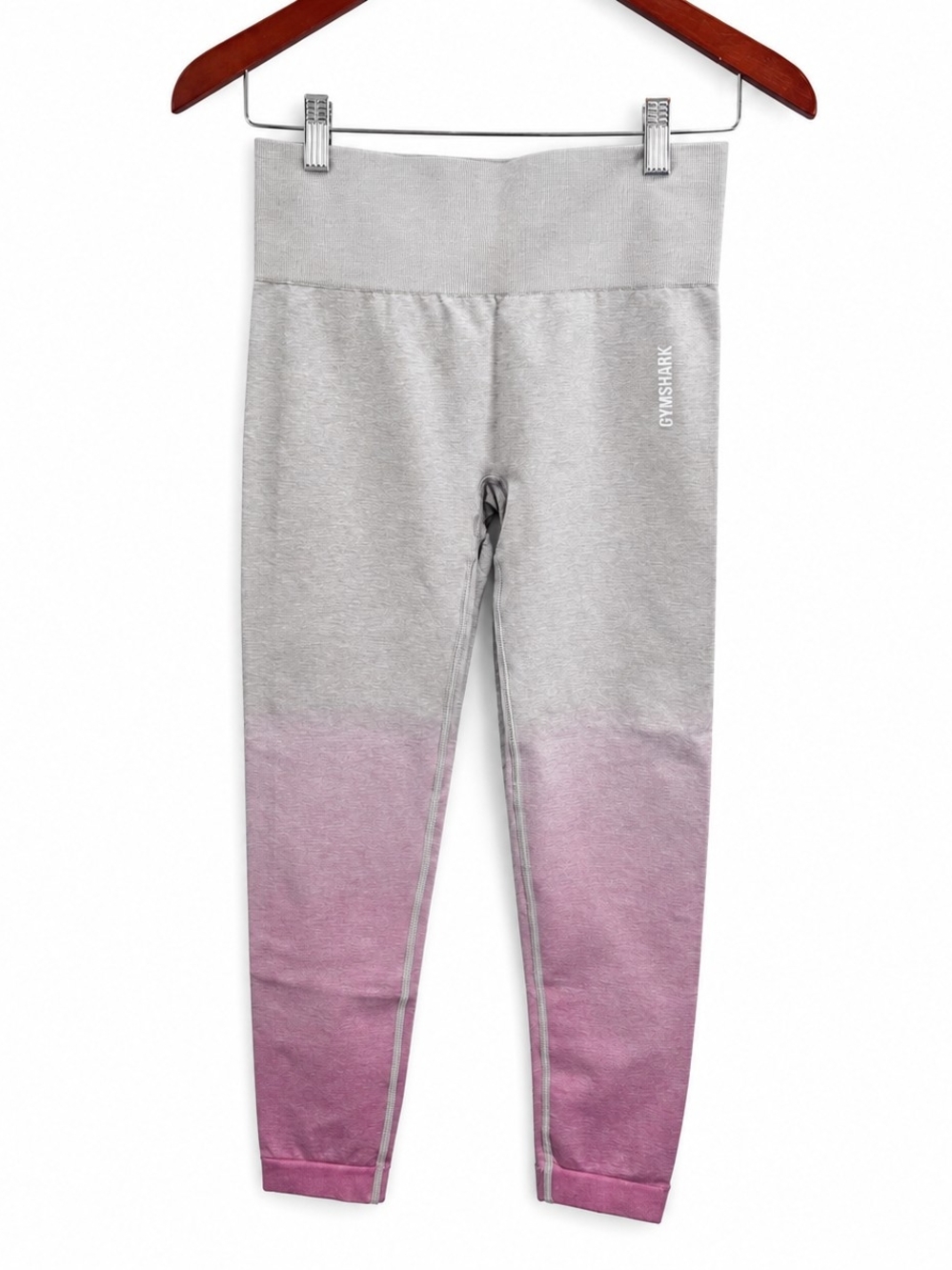 Gymshark Ombre Seamless Leggings Pink Gray High Waisted Gym Workout Women M